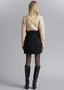 Fashion Paperbag Talje Mininederdel Kvinder Nederdele