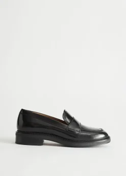 Store Penny Loafers I Laeder Kvinder Lejligheder
