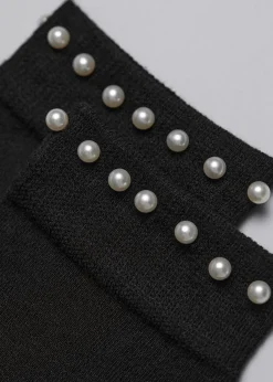 Best Sale Perle-Udsmykkede Sokker Kvinder Strømper Og Strømpebukser