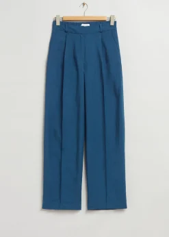 New Plisserede Bukser Med Lige Ben Kvinder Bukser