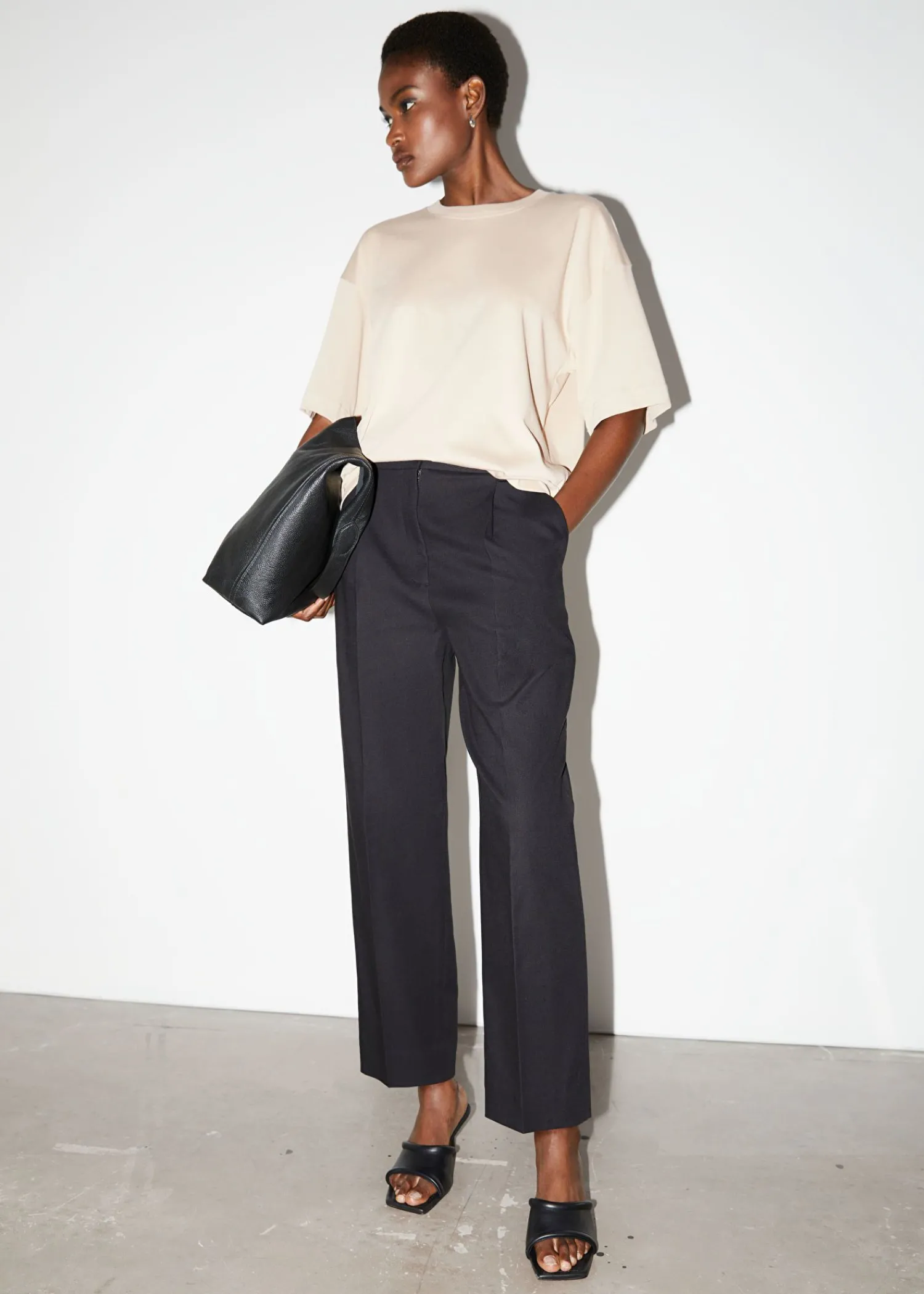 Fashion Plisserede Bukser Med Lige Ben Kvinder Bukser