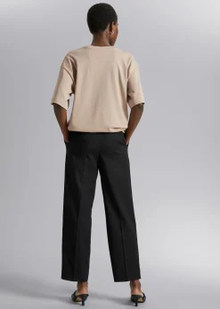 Fashion Plisserede Bukser Med Lige Ben Kvinder Bukser