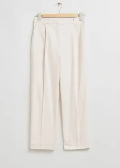 Sale Plisserede Bukser Med Lige Ben Kvinder Bukser