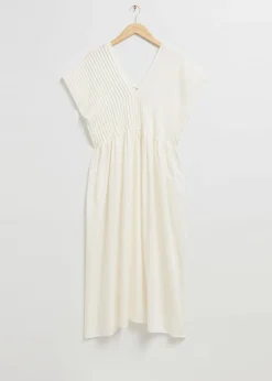 Hot Plisseret Midi Kaftan Kjole Kvinder Kjoler