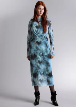 Best Sale Plisseret Midikjole Kvinder Kjoler