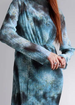 Best Sale Plisseret Midikjole Kvinder Kjoler