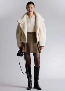 Discount Plisseret Sildebens Mininederdel Kvinder Sæt Og Dragter