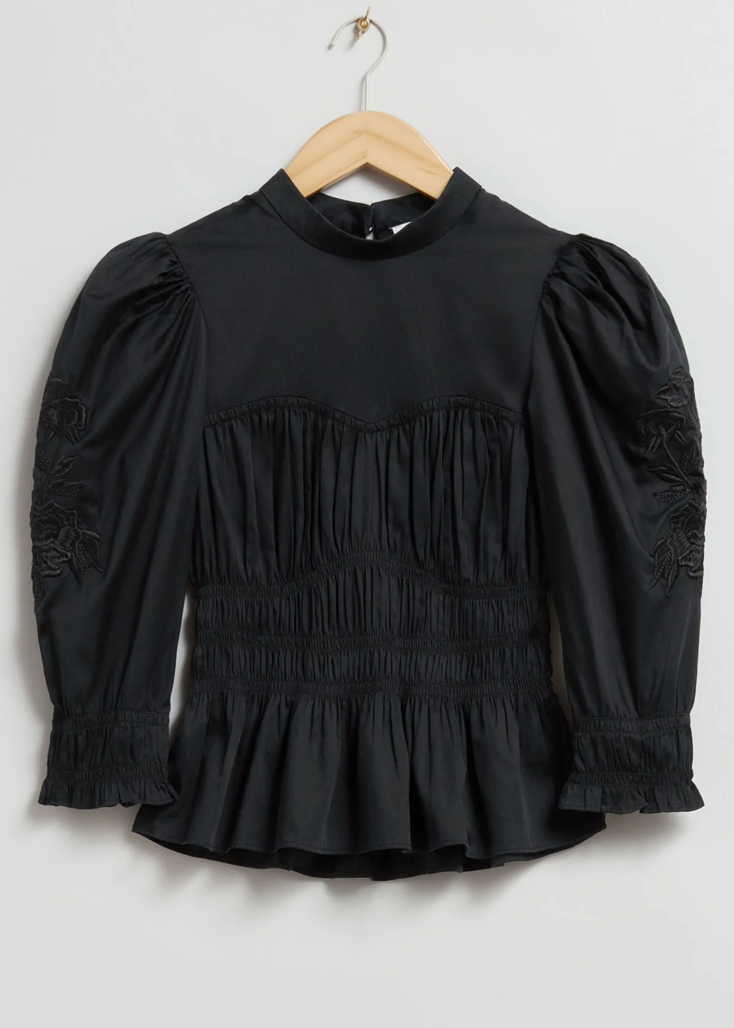 Shop Puff Sleeve Peplum Bluse Kvinder Bluser Og Skjorter