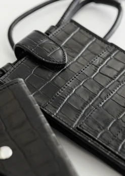 Online Pung I Croc-Praeget Laederhals Kvinder Tegnebøger