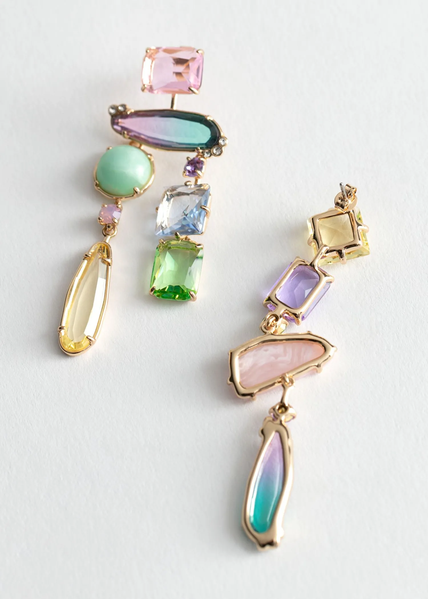 Store Rainbow Rhinestone Haengende Oreringe Kvinder Oreringe