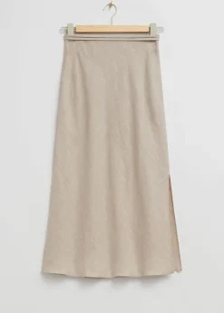 Outlet Remdetaljer Midi-Nederdel I Hor Kvinder Nederdele