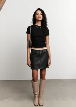 Store Ribbet Cropped T-Shirt Kvinder Toppe