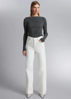 Best Ribbet Glitter Top Kvinder Toppe