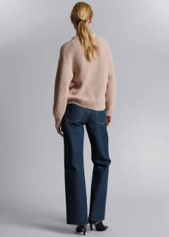 Clearance Ribbet Striktroje Kvinder Strik