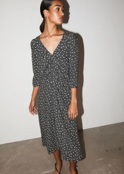 Fashion Rynket Frontkjole Kvinder Kjoler