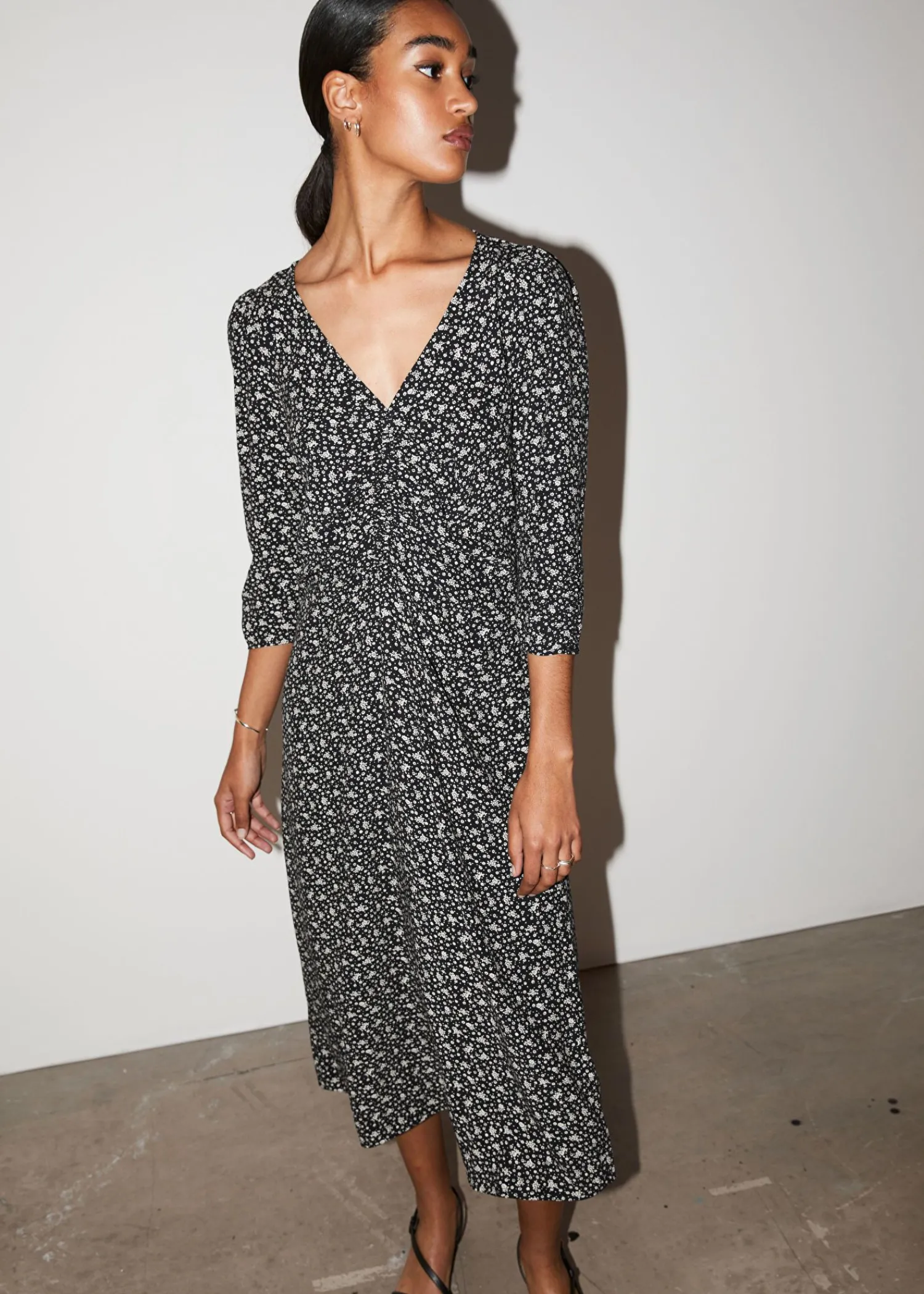 Fashion Rynket Frontkjole Kvinder Kjoler