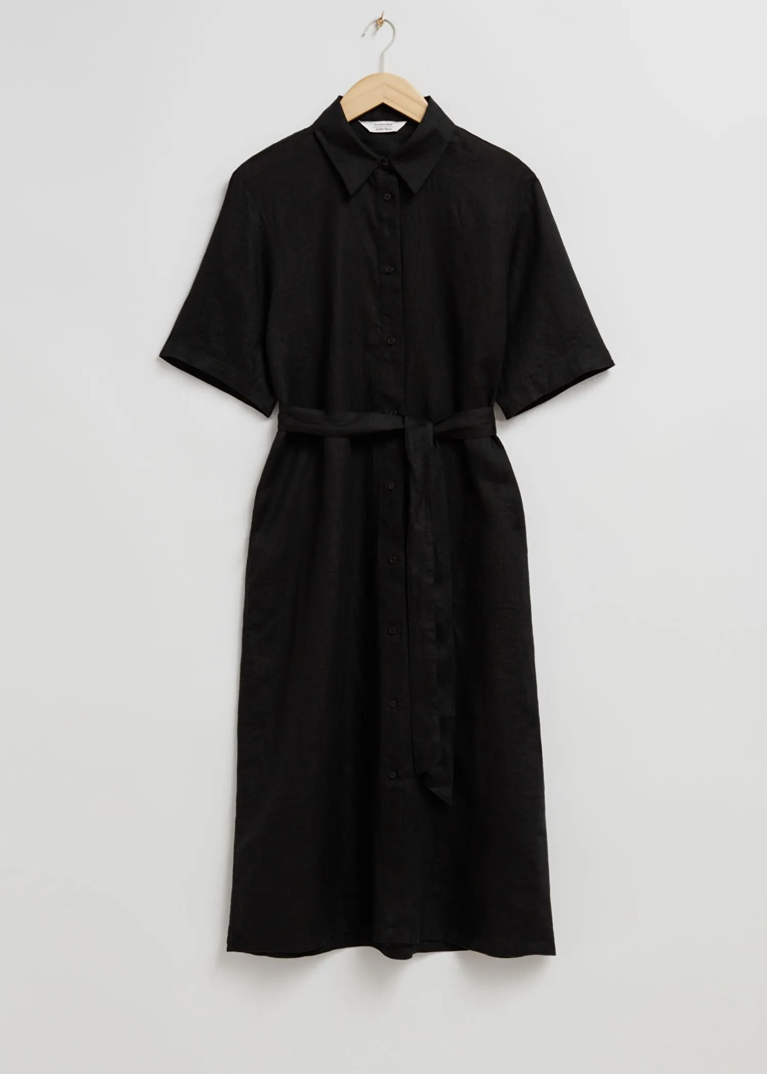 New Skjortekjole I Linned Med Baelte Kvinder Kjoler