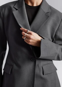 New Skraeddersyet Blazer Med Bred Skulder Kvinder Sæt Og Dragter