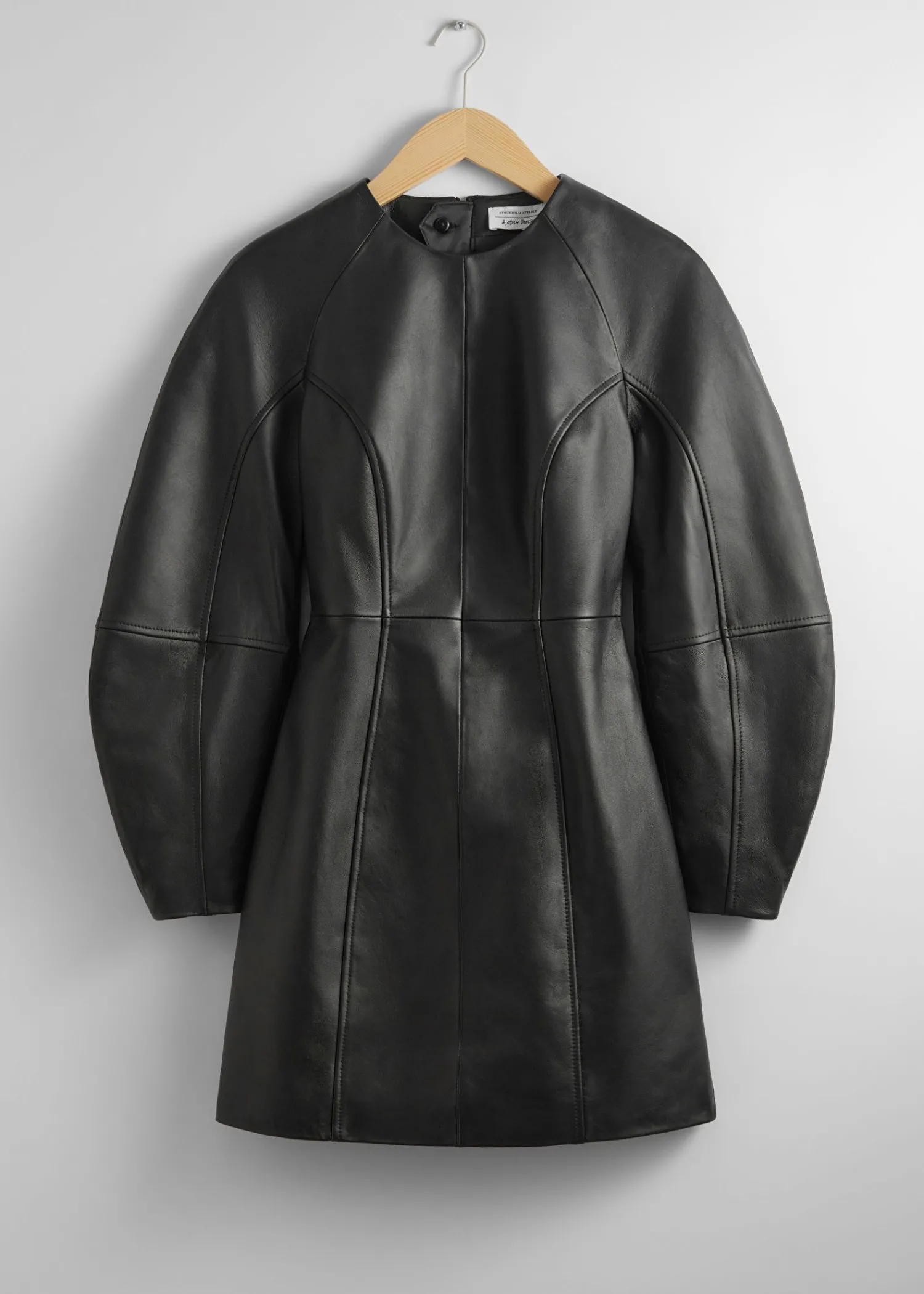 Cheap Skulpturel Laeder Mini Kjole Kvinder Kjoler