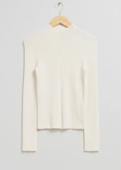 Best Sale Slank Mock-Neck Top Kvinder Toppe