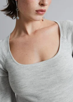 Cheap Slim-Fit Blod Strik Top Kvinder Toppe