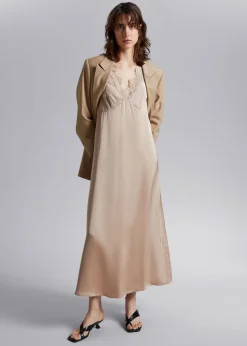 New Slipkjole Med Blonder Kvinder Kjoler