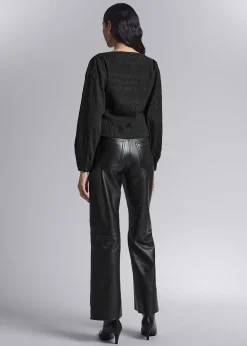 Sale Smocket Bluse Kvinder Bluser Og Skjorter