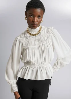 Cheap Smocket Bluse Kvinder Bluser Og Skjorter