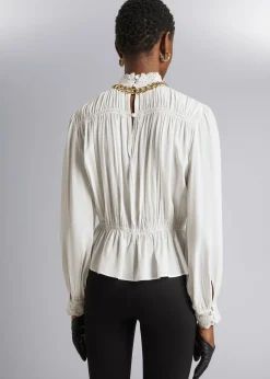 Cheap Smocket Bluse Kvinder Bluser Og Skjorter