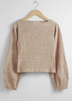 Shop Smocket Bluse Kvinder Bluser Og Skjorter