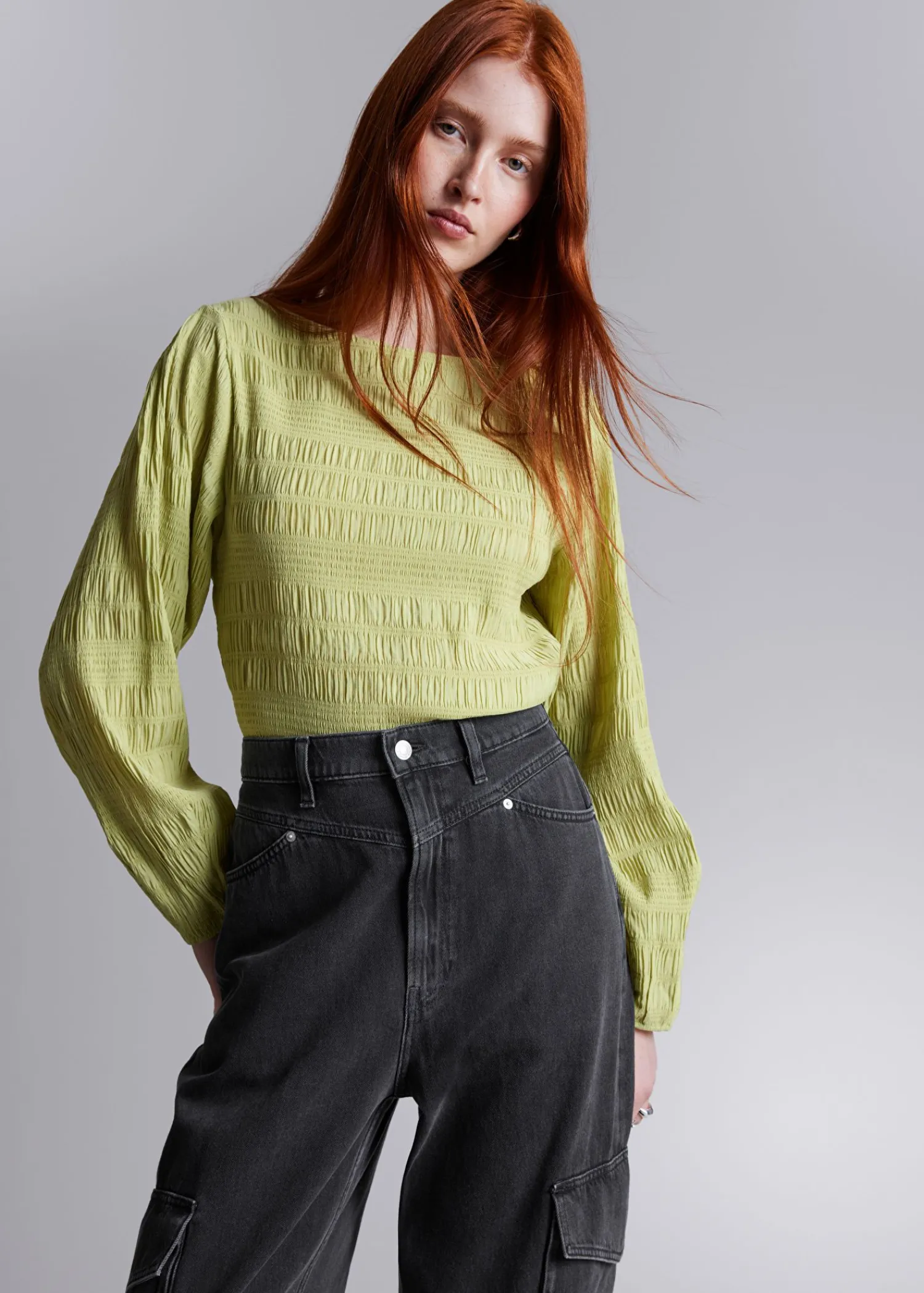 Cheap Smocket Bluse Kvinder Bluser Og Skjorter