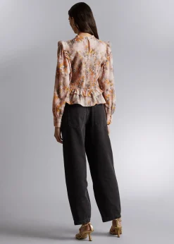 Store Smocket Flaesebluse Kvinder Bluser Og Skjorter