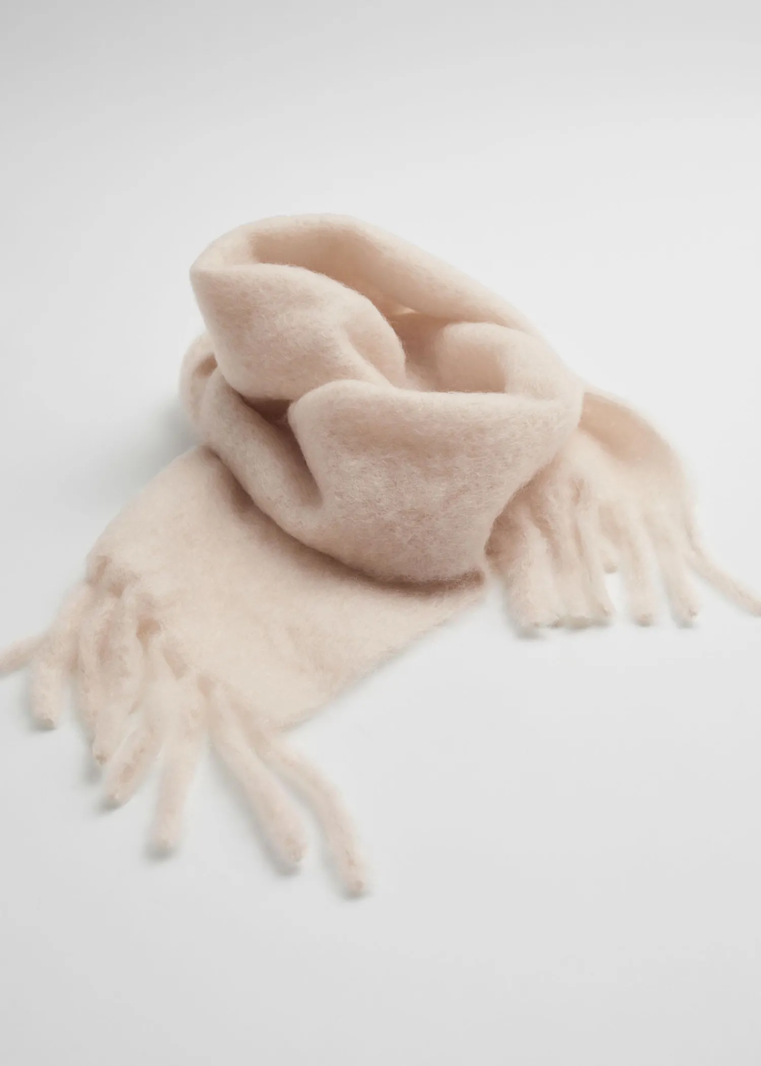 Clearance Stort Mohair-Blend Torklaede Kvinder Matchende Sæt