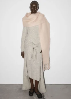 Clearance Stort Mohair-Blend Torklaede Kvinder Matchende Sæt