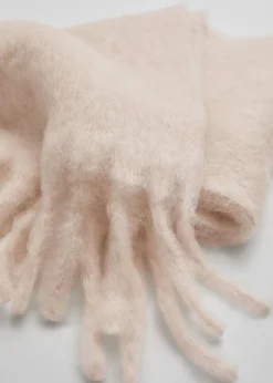 Clearance Stort Mohair-Blend Torklaede Kvinder Matchende Sæt