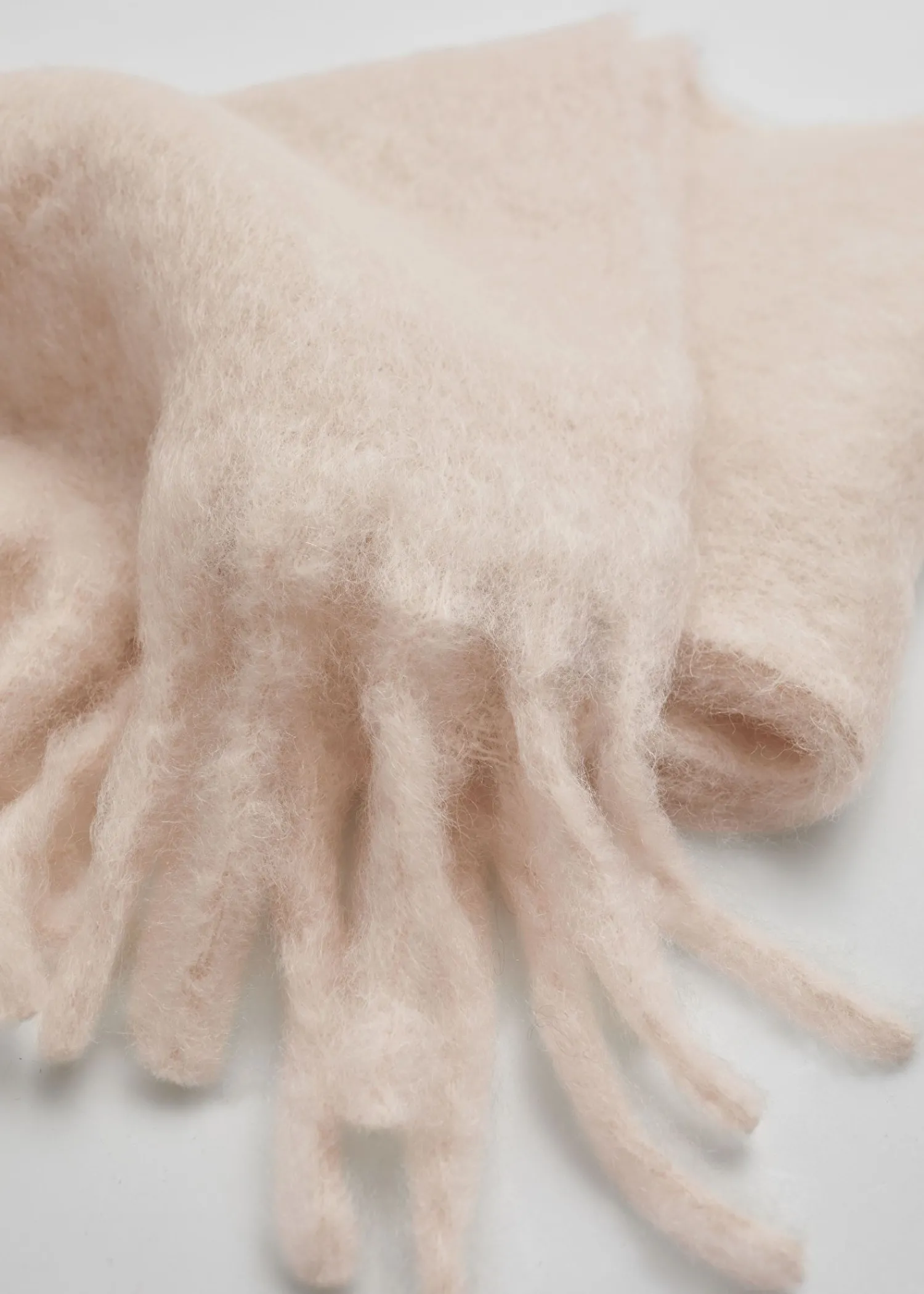 Clearance Stort Mohair-Blend Torklaede Kvinder Matchende Sæt