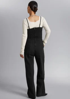 Best Strappy Denim Jumpsuit Kvinder Denim