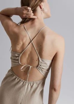 Flash Sale Strappy Kjole Med Aben Ryg Kvinder Kjoler