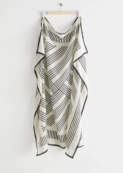 Best Stribet Let Uld Torklaede Kvinder Tørklæder