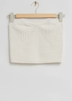 Fashion Strikket Bandeau Tube Top Kvinder Toppe