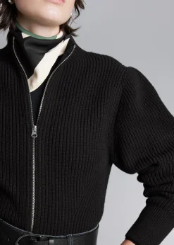 Cheap Strikket Cardigan Med Lynlas Kvinder Strik