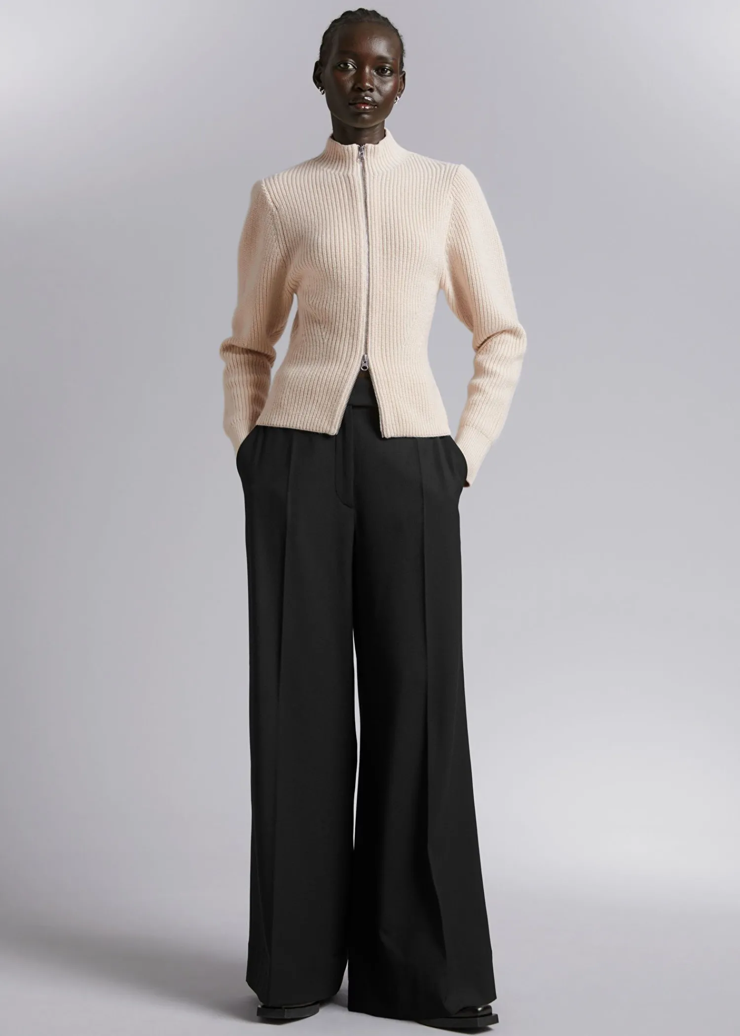 Best Strikket Cardigan Med Lynlas Kvinder Strik