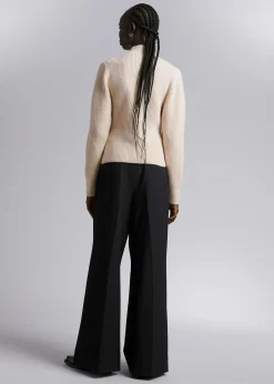 Best Strikket Cardigan Med Lynlas Kvinder Strik