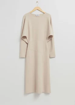 Online Strikket Midikjole Kvinder Kjoler