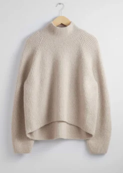 Sale Strikket Mock Neck Jumper Kvinder Strik