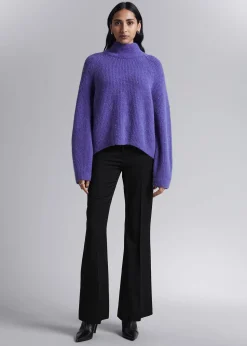 Best Strikket Mock Neck Jumper Kvinder Strik