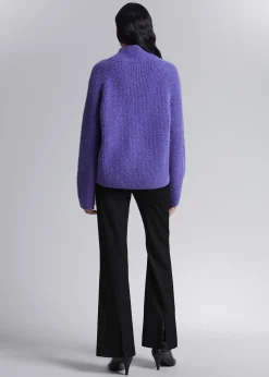 Best Strikket Mock Neck Jumper Kvinder Strik