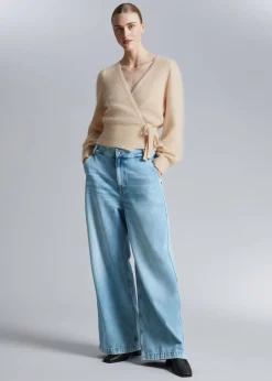 Outlet Strikket Wrap Cardigan Kvinder Strik