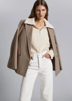 Online Striktroje Med Halv Lynlas Kvinder Strik