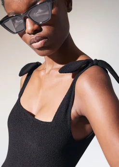 New Tekstureret Badedragt Med Slojfeband Kvinder Badetøj